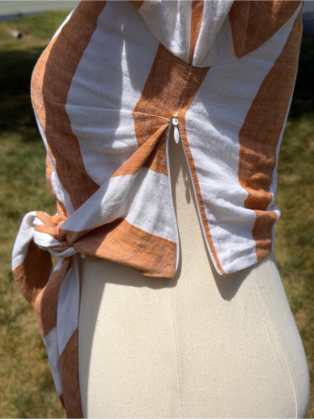 Amanda Uprichard Gloria Euro Summer Linen Blend Tie Front Crop Top Coastal Chic - Picture 8 of 14